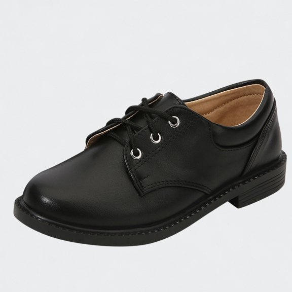 Ticikt Boys Formal Oxford Shoes, Shiny Patent Leather Lace-Up Dress Shoes for Uniform & Events,OTHER,Size:17-17.5 Years