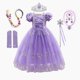 thumbnail image 1 of Vestido de Cosplay de princesa Rapunzel para niña, Vestido de fiesta de Halloween para niños, vestidos de cumpleaños y Navidad con corona, varita, guantes, conjunto de peluca Fivean unisex, 1 of 2