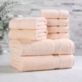thumbnail image 2 of Superior Egyptian Cotton Absorbent 8-Piece Peach Towel Set, 2 of 13
