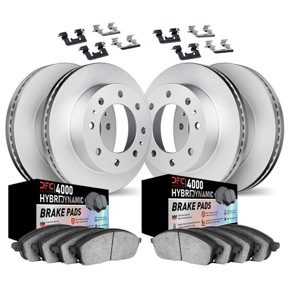 Dynamic Friction Company Front and Rear Geospec Brake Rotors Kit | 4000 HybriDynamic Brake Pads includes Hardware 4814-48012