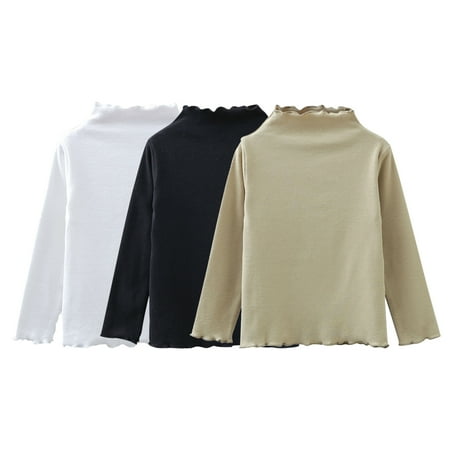

KI-8jcuD Girls Tops Tees & Blouses 3Pcs Toddler Kids Girls Long Sleeves Basic Inside Casual Tees Shirt Tops Solid Cloths Girls Thermal Shirts Long Sleeve Kids Basics Cute Girl Shirts Girls Short Sl