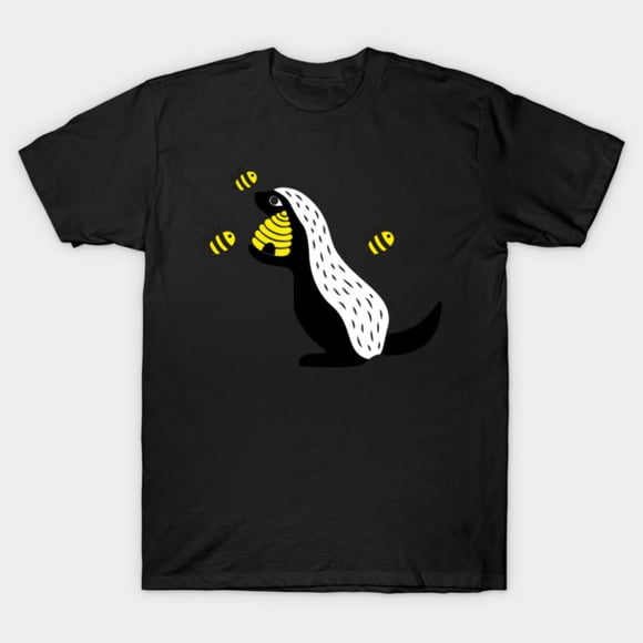 Honey Badger Loves Honey Funny Sarcastic Wildlife Nature Animal Art Unisex T-Shirt, up to size 3XL.