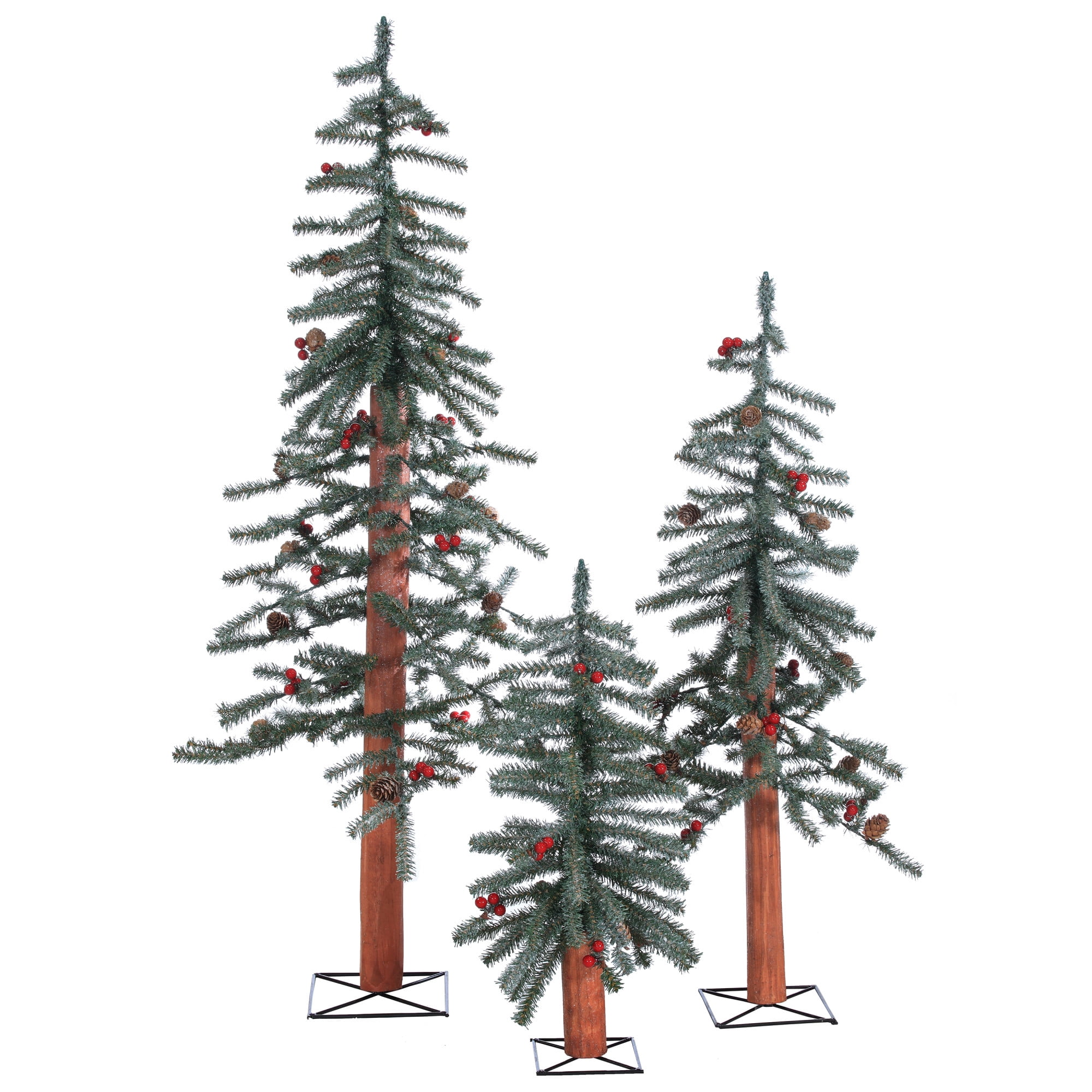 234 FT Unlit Frosted Alpine Artificial Christmas Tree (Set Of 3