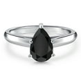 thumbnail image 3 of Gem Stone King 10K White Gold Black Onyx Engagement Ring for Women | 0.85 Cttw | Pear Shape 8X5MM | Gemstone December Birthstone | Size 6, 3 of 6