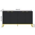 thumbnail image 4 of Fiogmub Fluted sideboards and buffets, Black fluted cabinet, Accent Cabinet Adjustable Shelves, 4 of 7