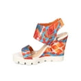 thumbnail image 4 of Liliana EK73 Women Tribal Open Toe Slingback Lug Sole Wedge Sandal, 4 of 5
