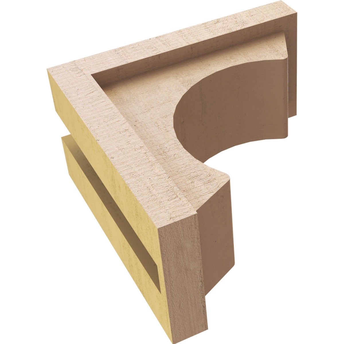 4"W x 8"D x 8"H Classic Emerson Rough Cedar Woodgrain TimberThane Corbel, Primed Tan