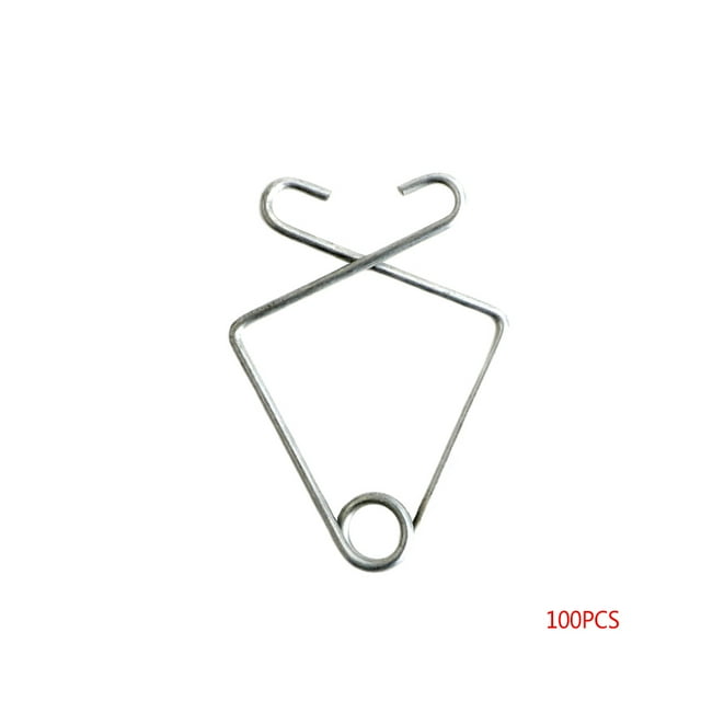fashionhome 100pcs Drop Ceiling Hook Clips Fish Fish shape metal ceiling hook Shape Metal Hook T-Bar Grid Wire Suspended Ceiling Hanger