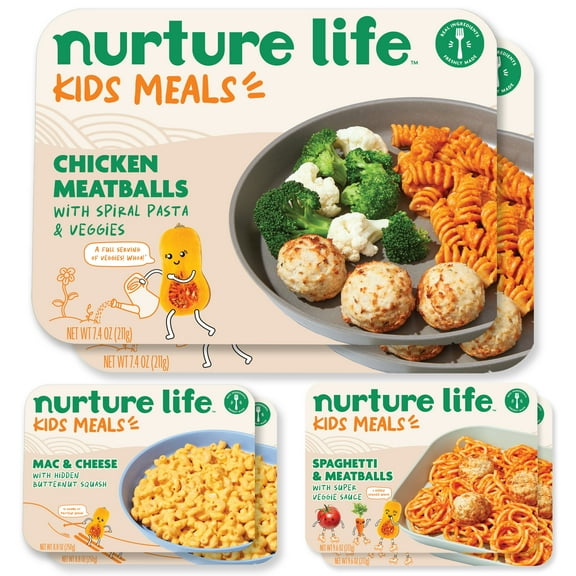 Nurture Life Healthy Baby, Toddler & Kids Food Picky Eater 6-Meal Variety (With Chicken Meatballs & Mac & Cheese)