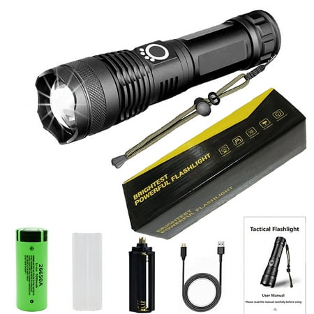 Qianli Ultra Powerful LED Torch, 90000 Lumens Rechargeable Flashlight ...
