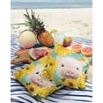 thumbnail image 4 of Outdoor Throw Pillow Cover Cut Pig Blossom Sunflower Waterproof Cushion Covers 2 Pack Yellow Farm Flower Pillow Cases Home Decoration for Patio Garden Couch Sofa, 4 of 7