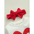 thumbnail image 6 of Elippeo 3Pcs Girls Spring Outfit 12M 18M 24M 3Y 4Y 5Y  Love Heart Print Long Sleeve Pullover + Long Flared Pants + Headband for Kids, 1-5 Years, 6 of 9