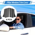 thumbnail image 2 of 6 Piezas de moldura de ventana del pilar de la puerta para Mitsubishi Outlander 2014-2020 Patrón de fibra de carbono negro Etiqueta anti rasguños Cubierta de postes del pilar, 2 of 7