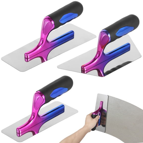 3 PCS Stainless Steel Plaster Trowels, Drywall Trowel, Ergonomic Handle Art Painting Finishing Tool, Venetian Plaster Tools