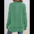 thumbnail image 4 of Sudaderas Holgadas de Larga para Mujer, de Canalé, con Abertura Lateral y Dobladillo Alto y Bajo, para Otoño Verde L, 4 of 7