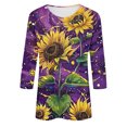 thumbnail image 5 of Tnhcen Women's Fall Vintage Print Crewneck 3/4 Sleeve Loose Fit T-Shirt - Plus Size Friendly Autumn Tops S-3XL, 5 of 5