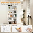 thumbnail image 4 of 5-Tier Bookcase, 53 Inch Industrial Storage Wall Shelf, Display Shelf for Living room, Bedroom, White, 4 of 6
