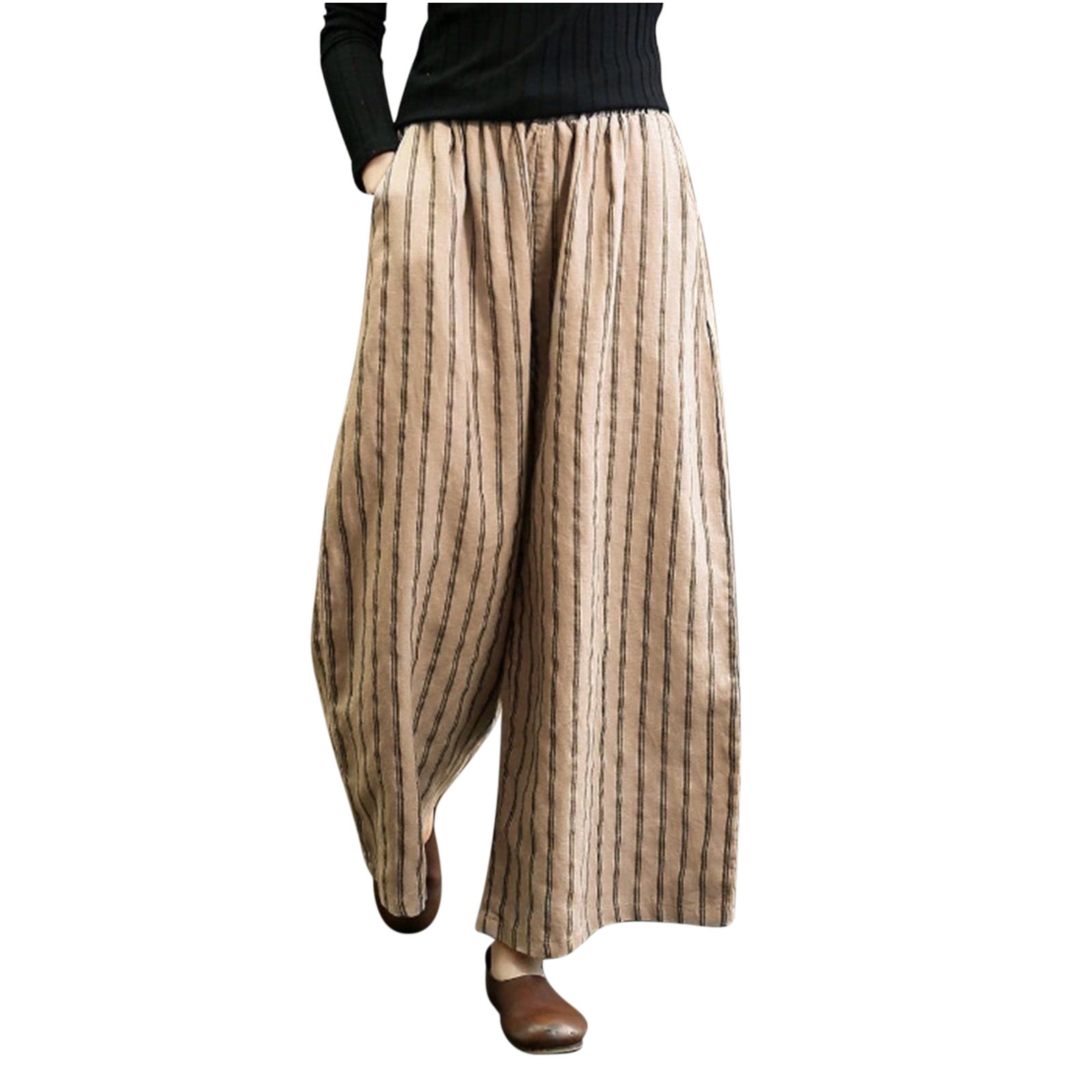 Linen pants women plus size deals