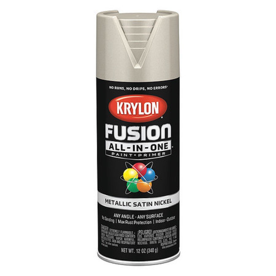 KRYLON K02772007 Metallic Spray Paint, Satin Nickel, Metallic, 12 oz