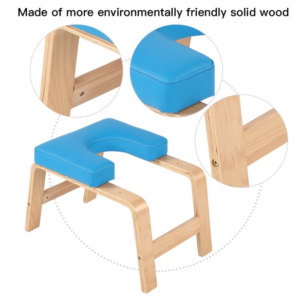 Yoga Yoga Chaise d'Inversion Bleue Tabouret en Bois à l'Envers Banc d'Exercice Sportif