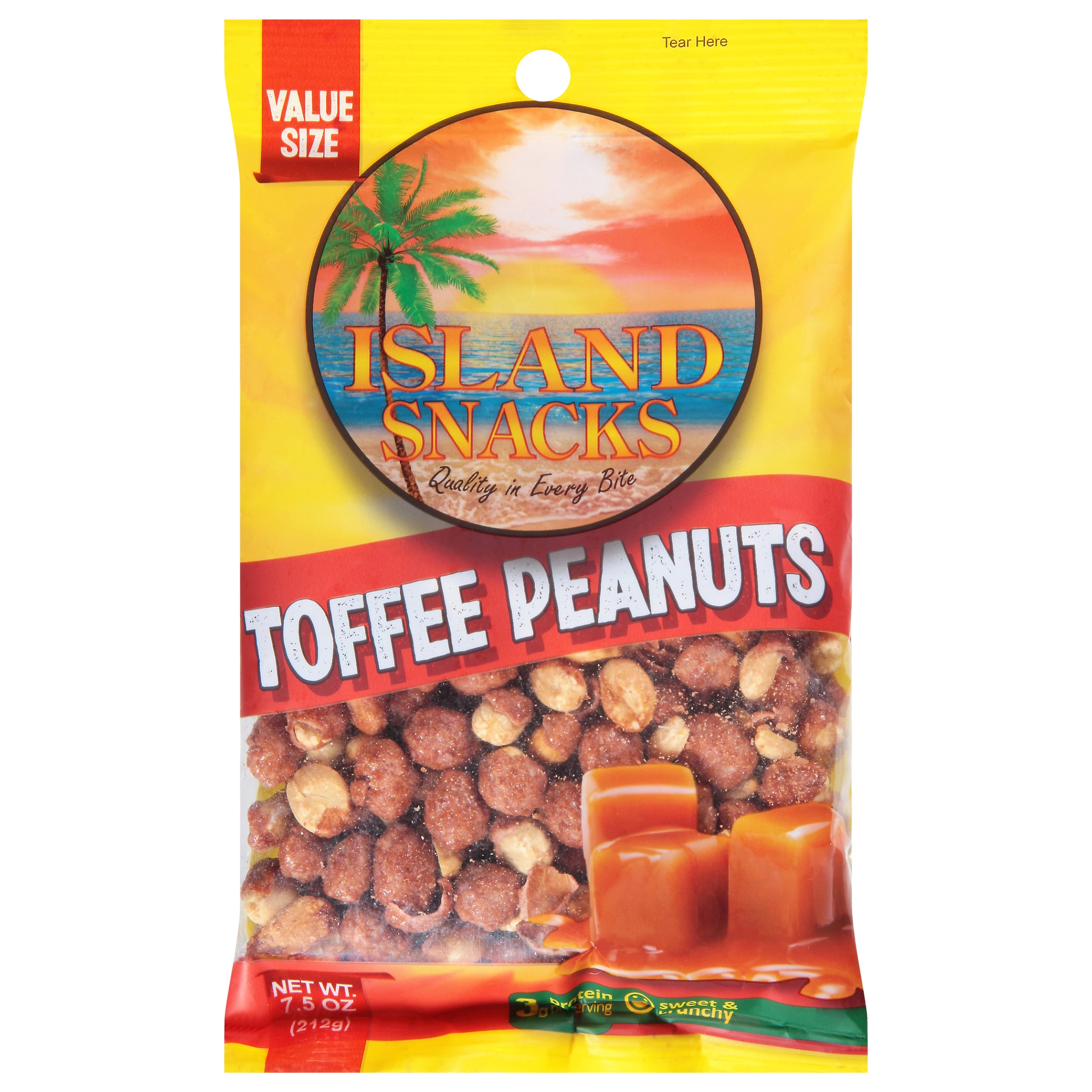 (4 pack) Island Snacks Toffee Peanuts, 7.5 Oz.