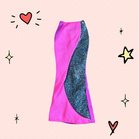 2002 CHAIR FLAIR SPARKLE DENIM LONG SKIRT #56438 Doll Clothing