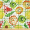thumbnail image 2 of Ambesonne Fruits Fabric by the Yard Microfiber, Paintbrush Plants, 1 Yard, Yellow Orange Fern Green, 2 of 2