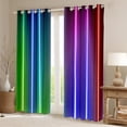 thumbnail image 2 of Erosebridal Abstract Ombre Curtains & Drapes Blue Green Red Neon Curtains Adult,Stripes Geometry Curtains Blackout Colorful Striped Window Curtain for Bedroom 2 Panels 42"Wx84"L, 2 of 6