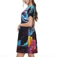 thumbnail image 2 of Lsque Lively Cute Turtle Print Women's Casual Dress T-Shirt Summer Short Sleeve Scoop Neck Swing Dresses, 2 of 6