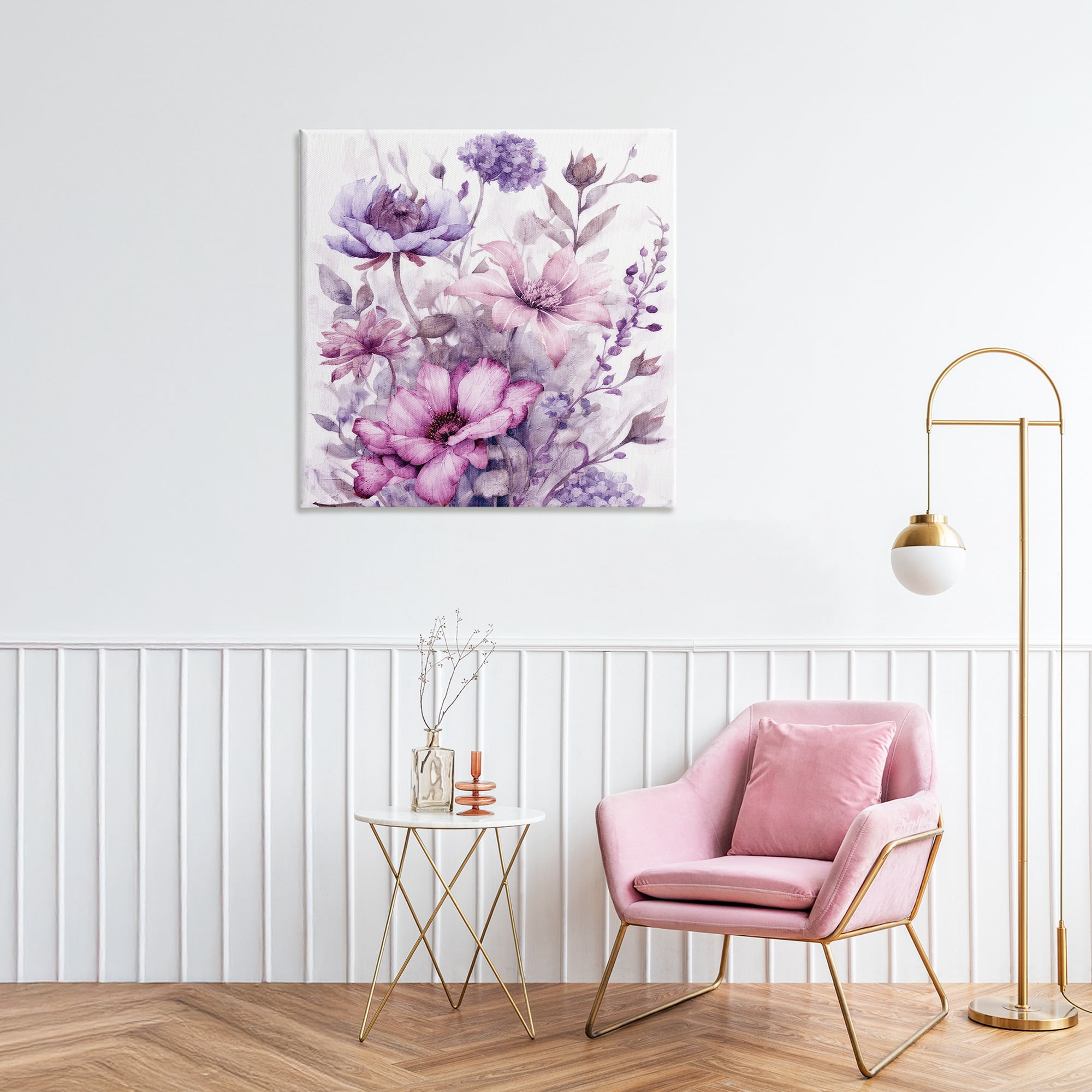Stupell Industries Purple & Blush Florals Canvas Wall Art, design by Kim Allen