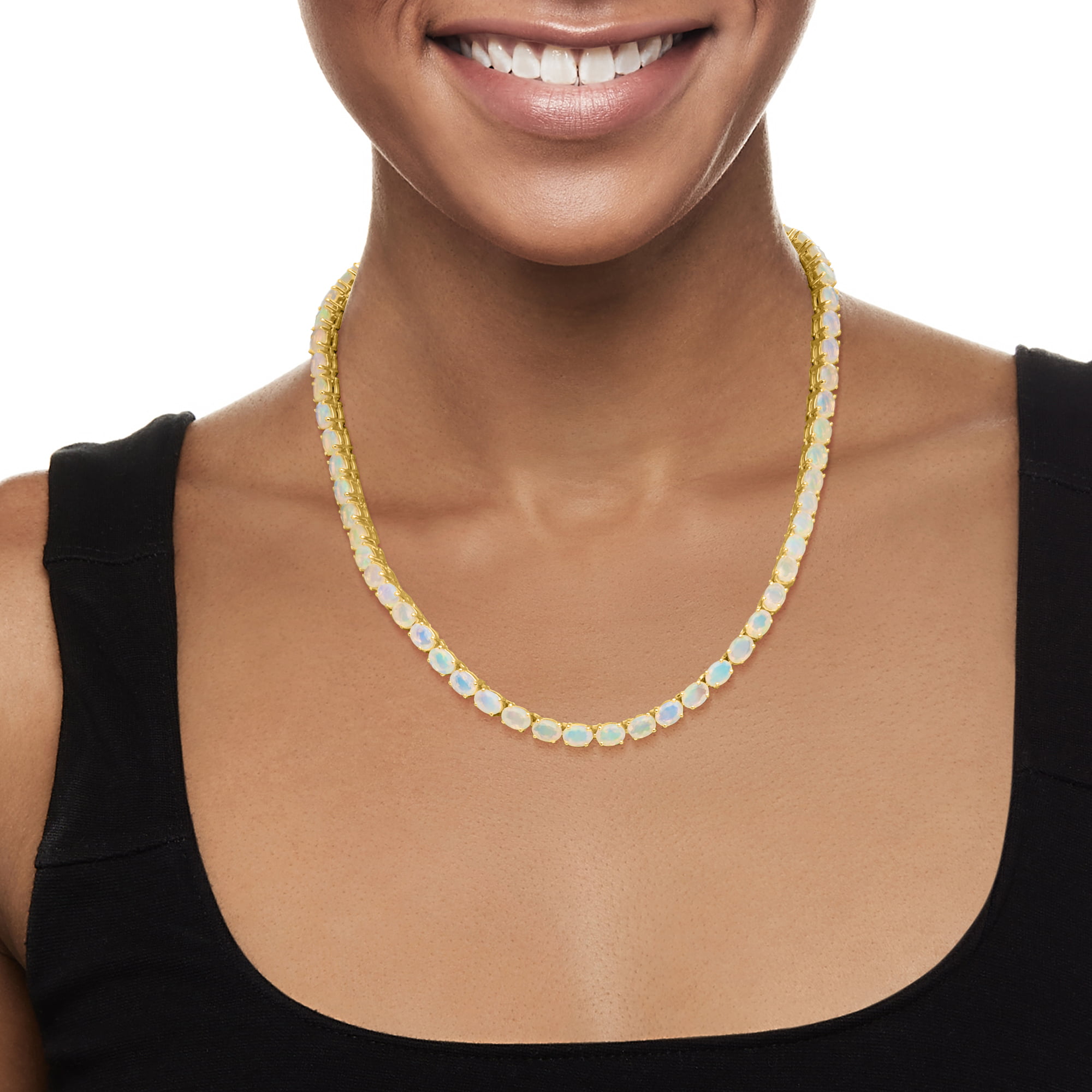 Adjustable Length Womens Cubic Zirconia 14K Gold Over Silver Tennis  Necklaces - JCPenney