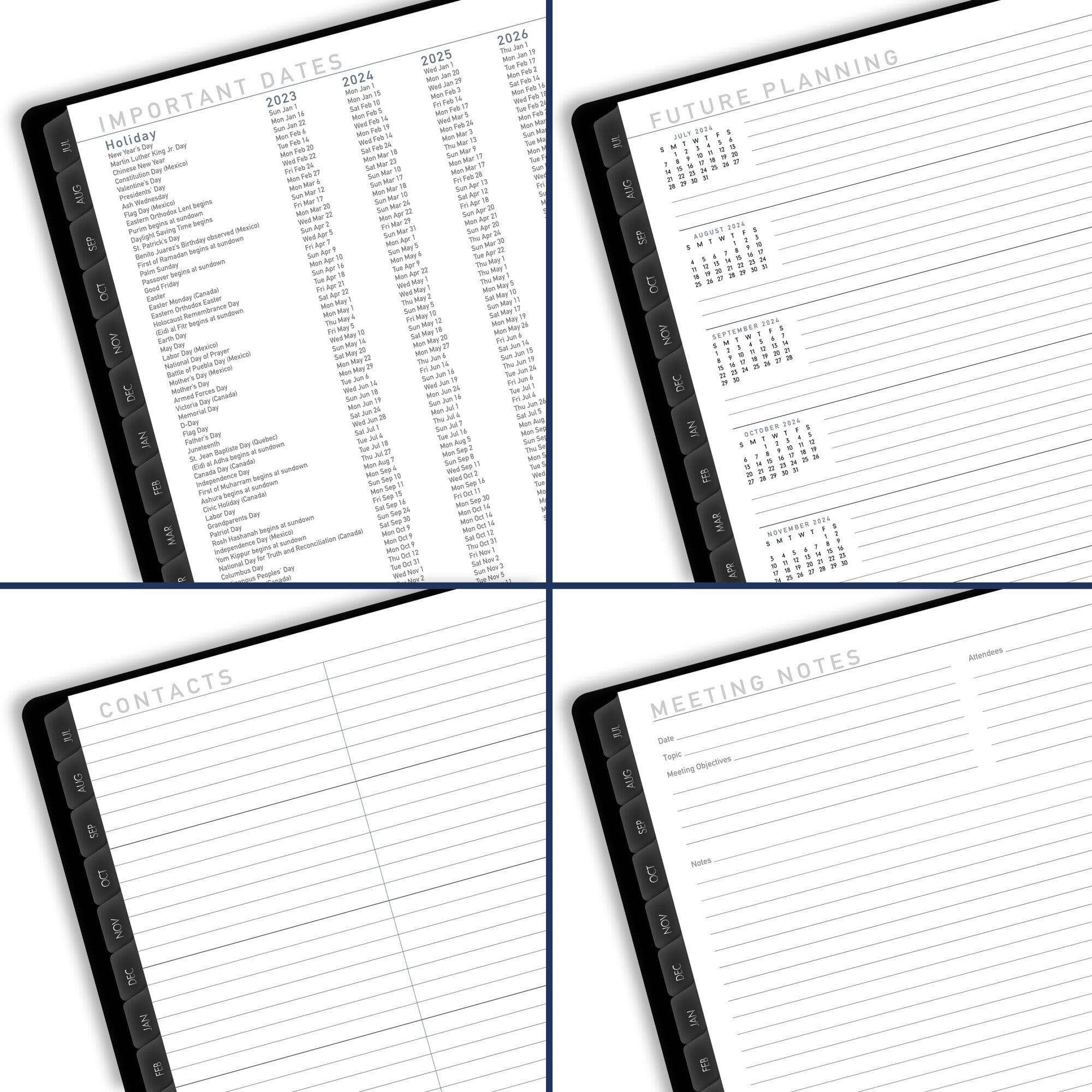 AT-A-GLANCE Contemporary Lite Academic 2023-2024 Weekly Monthly Planner Black