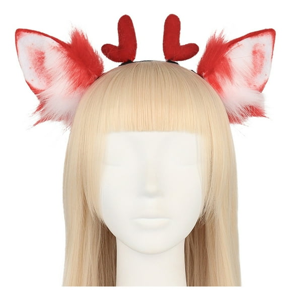 FEIFLY Women Christmas Reindeer Headband Cute Deer Headwear For Anime Conventions And Festive Accessories Solid Color Festival Clothing