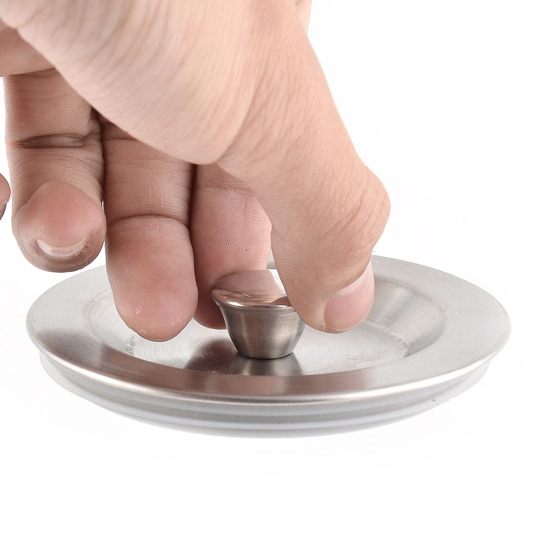 Unique Bargains Metal Kitchen Drainer Stopper Filter 87mm Dia Silver Tone