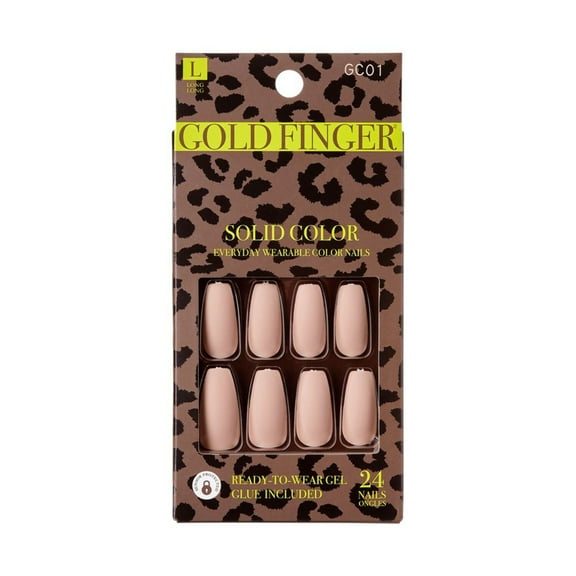 Gold Finger Solid Color Nails - Tan
