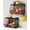Black + Black Wood, variant on Hanging Wall Fruit Basket for Kitchen Counter 2 Pack, Stackable Wire Baskets for Organizing with Wood Lid, Potato and Onion Storage Bin with Banana Hook for Vegetable Produce, Black + Rustic