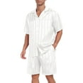 thumbnail image 5 of MINTREUS Men Satin Silk Pajamas Set with Pockets Sleepwear Shorts Satin Loungewear 2 Piece Button Down Set, 5 of 6