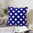 thumbnail image 6 of Xecao Navy And White Polka Dot Print Soft Velvet Decorative Throw Pillow Covers, Square Cushion Cases for Bed, Sofa, Living Room, Car, and Indoor Outdoor Use-20"x20", 6 of 8