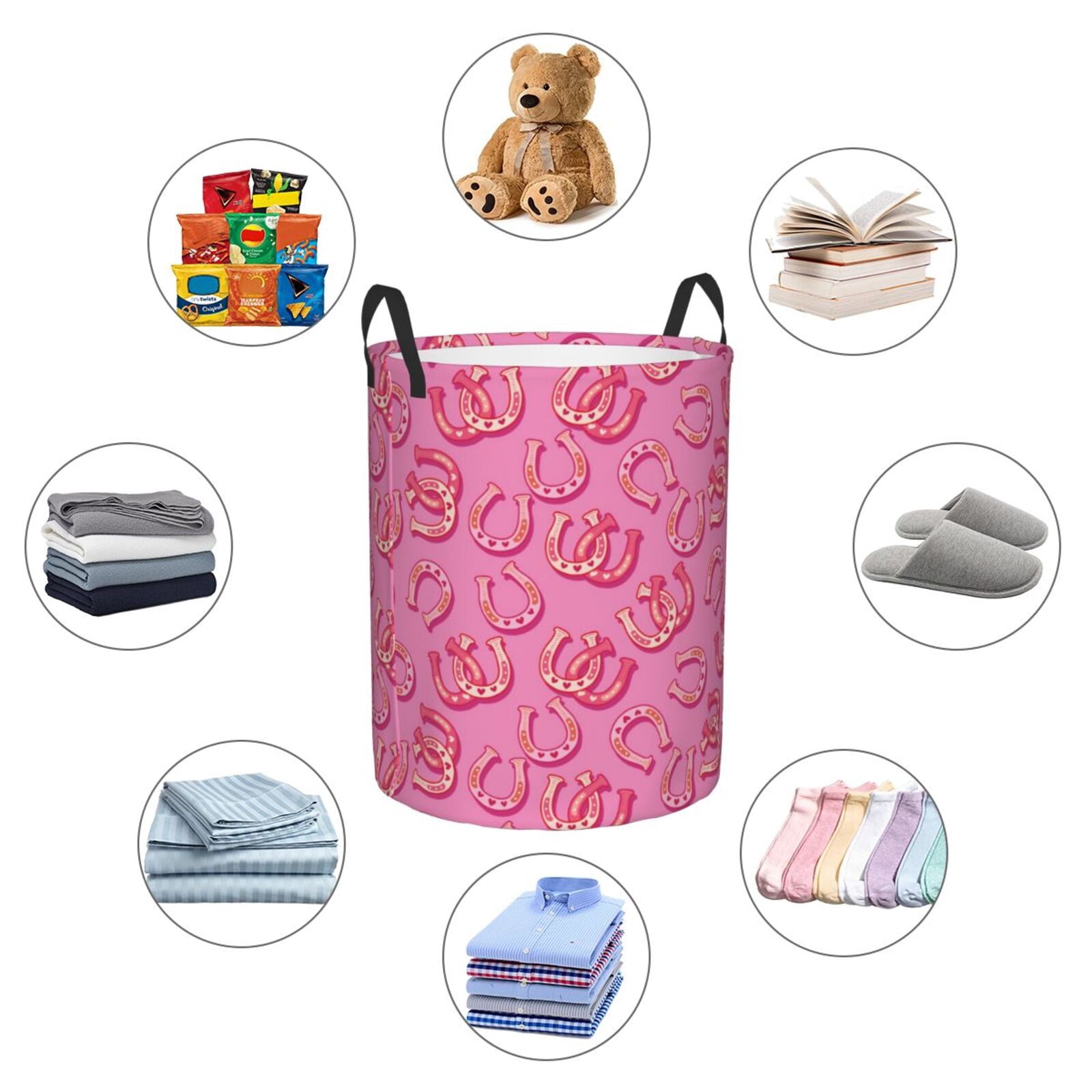 Large Laundry Basket with Handles - Cute Cowgirl Kids Baby Dirty Clothes Laundry Hamper for Bedroom Aesthetic