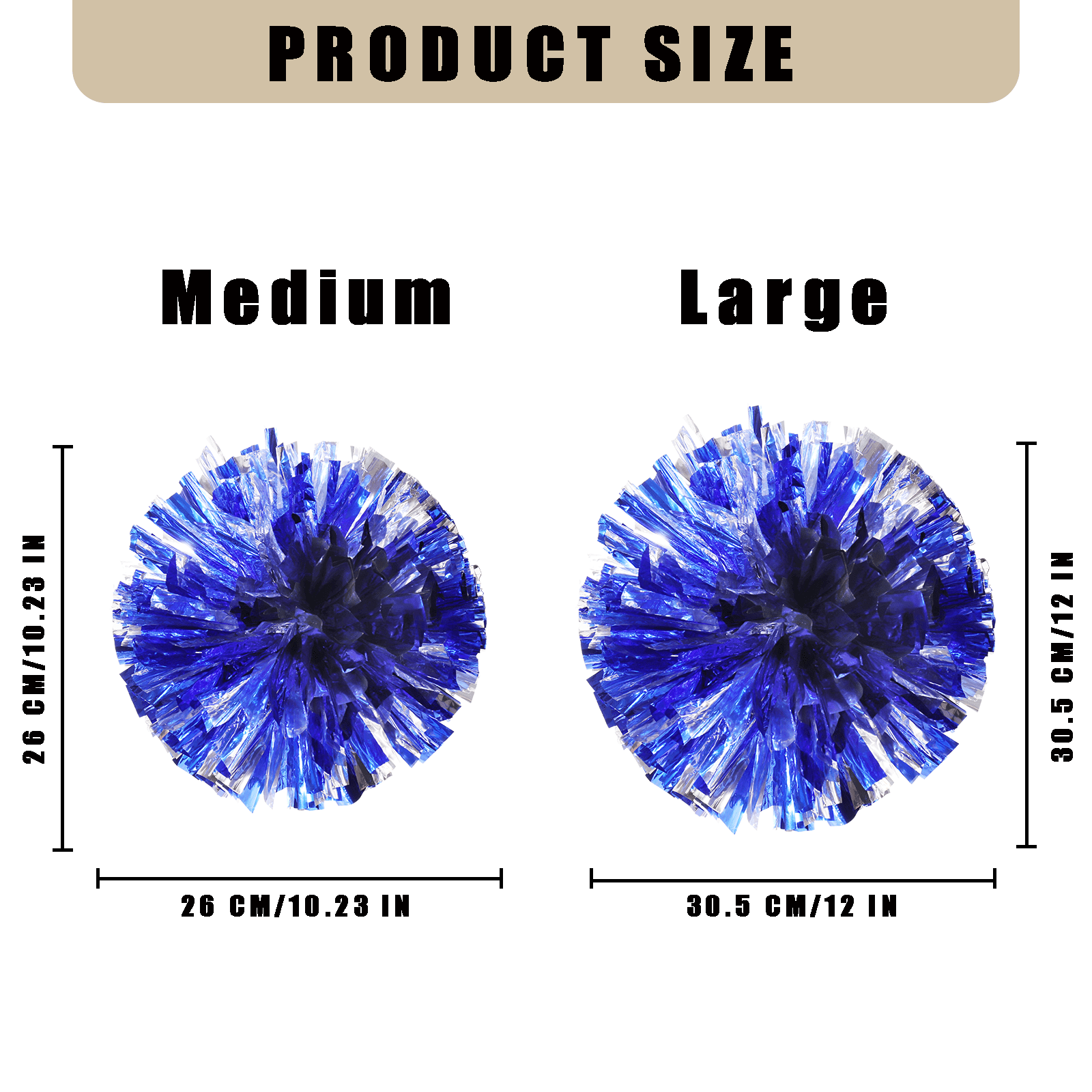 Ultrafun 12Pcs Cheerleading Pom Poms with Finger Holes Metallic Foil Cheer Pom Poms for Dance, Matches, Team Spirit Sports, Stage Performance, Carnival Celebration