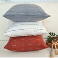 thumbnail image 6 of 18 x18 inches White Modern Cotton Pillow Covers Set of 2/ Woven Stripes Pattern Contemporary Luxury Cushion Covers / Simple Throw Pillow Cases For Living Room Sofa, Couch, Bed, 6 of 13