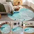 thumbnail image 5 of Round Rugs 3Ft, Aqua Marble Round Area Rug Washable Indoor Throw Carpet, Modern Abstract Gradient Water Fluid Art Small Non Slip Circle Rug for Bedroom Living Room Home Decor Aesthetic, 5 of 8