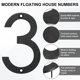 thumbnail image 2 of Uxcell 1-Pack Números de Casa Flotantes Modernos para Exterior, Números de Dirección Grandes en ABS Negro Mate de 5 Pulgadas con Kits de Clavos [Dígito 3], 2 of 7