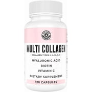 Left Coast Performance Multi-Collagen Peptides, Hydrolyzed Collagen Capsules, Hair, Skin, Nails & Joint Health, 120- Count