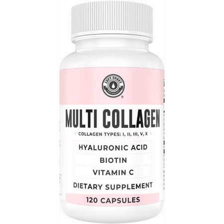 Left Coast Performance Multi-Collagen Peptides, Hydrolyzed Collagen Capsules, Hair, Skin, Nails & Joint Health, 120- Count