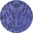 thumbnail image 1 of Ahgly Company Tapis de Zone Rond d'Intérieur Lavable à la Machine, Transitionnel, Bleu Ardoise Clair, 4 Pieds Rond, 1 of 7