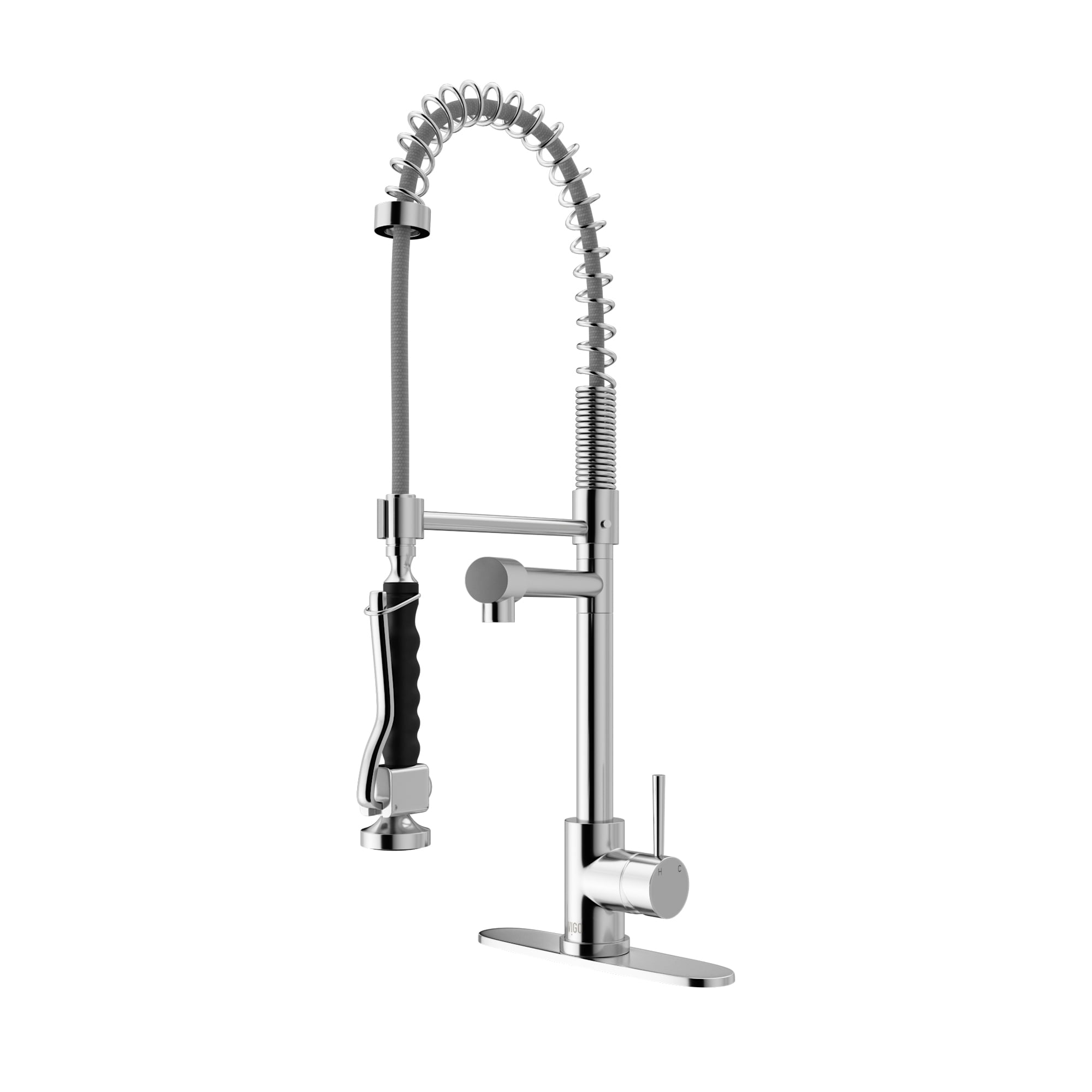 Vigo Pull-Out Spray Kitchen Faucet with Deck Plate