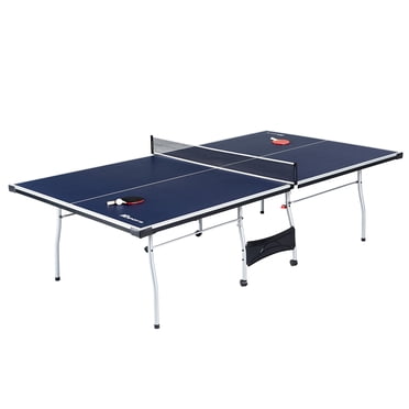 Foldable Ping Pong Table Set - Portable Indoor/Outdoor Table Tennis With 2 Paddles & 3 Balls (Blue)