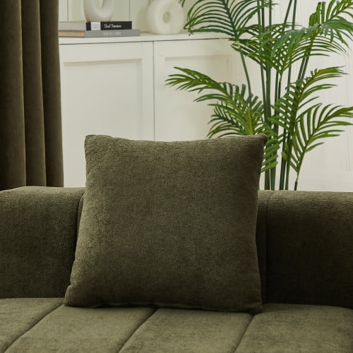 Chenille Symmetrical Modular Sectional Sofa with 2 Pillows, Curved Piano Key Seat Design, No Assembly Cloud Couch for Living Room, Bedroom, Office & Lobby