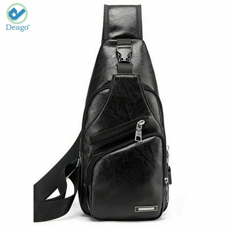 Big Holiday Deals! Dqueduo Small Sling Bag Crossbody Chest Shoulder Water Resistant Sling Purse One Strap Travel Bag for Men Women Boys with Earphone